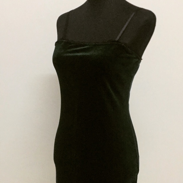 Forever 21 Dark Green Velvet Dress Shopee Philippines