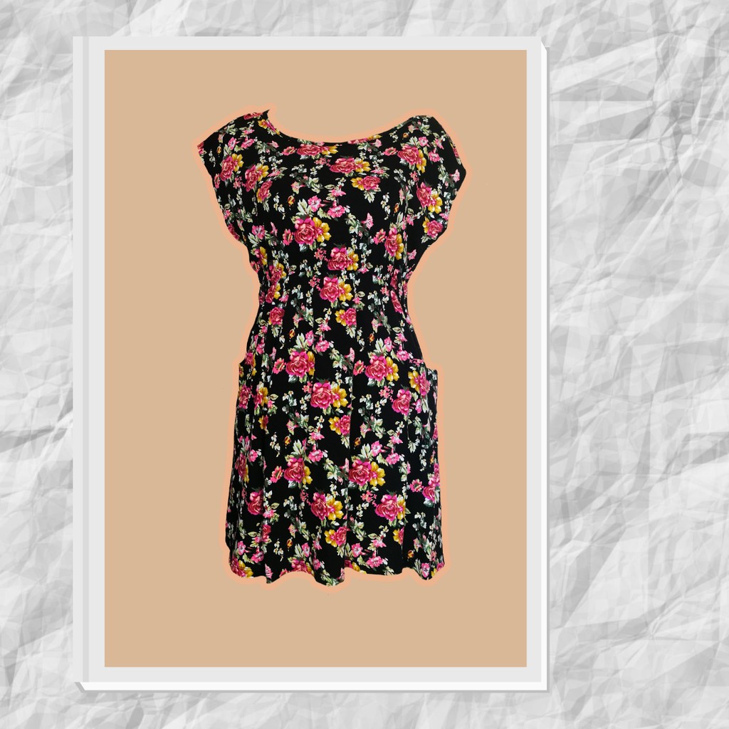 Forever 21 Black Floral Dress Preloved Shopee Philippines