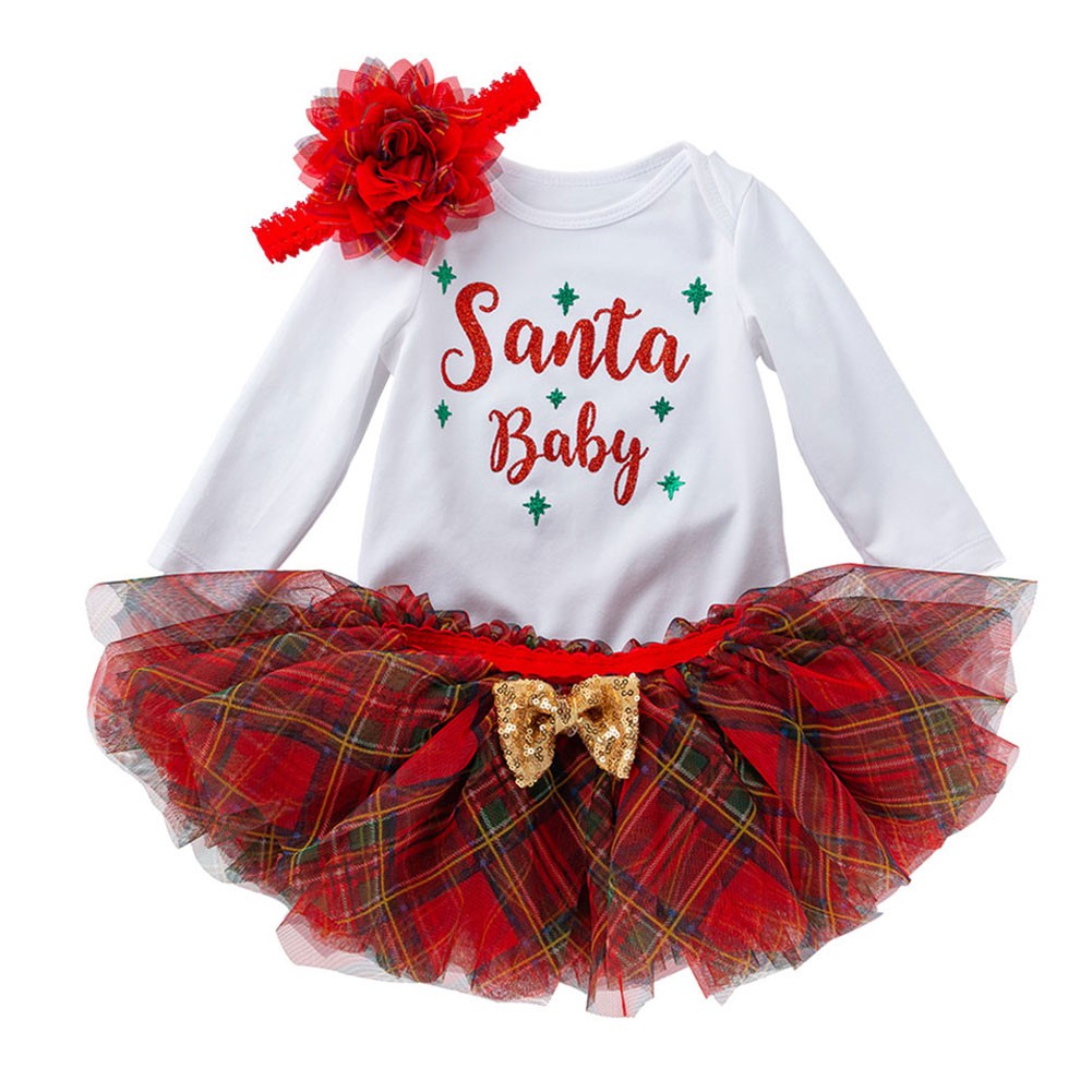 Newborn Sets Cotton Christmas Outfit Baby Girls 3 Pieces Christmas Baby Clothes Shopee Philippines