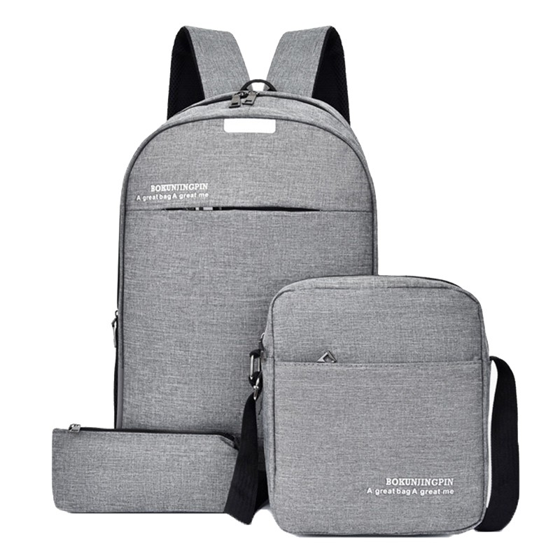 Litthing 3pcs Set Laptop Backpack Women Business Men S Backpacks Travel Shoulder Bag Casual Student School For Teenager Shopee Philippines