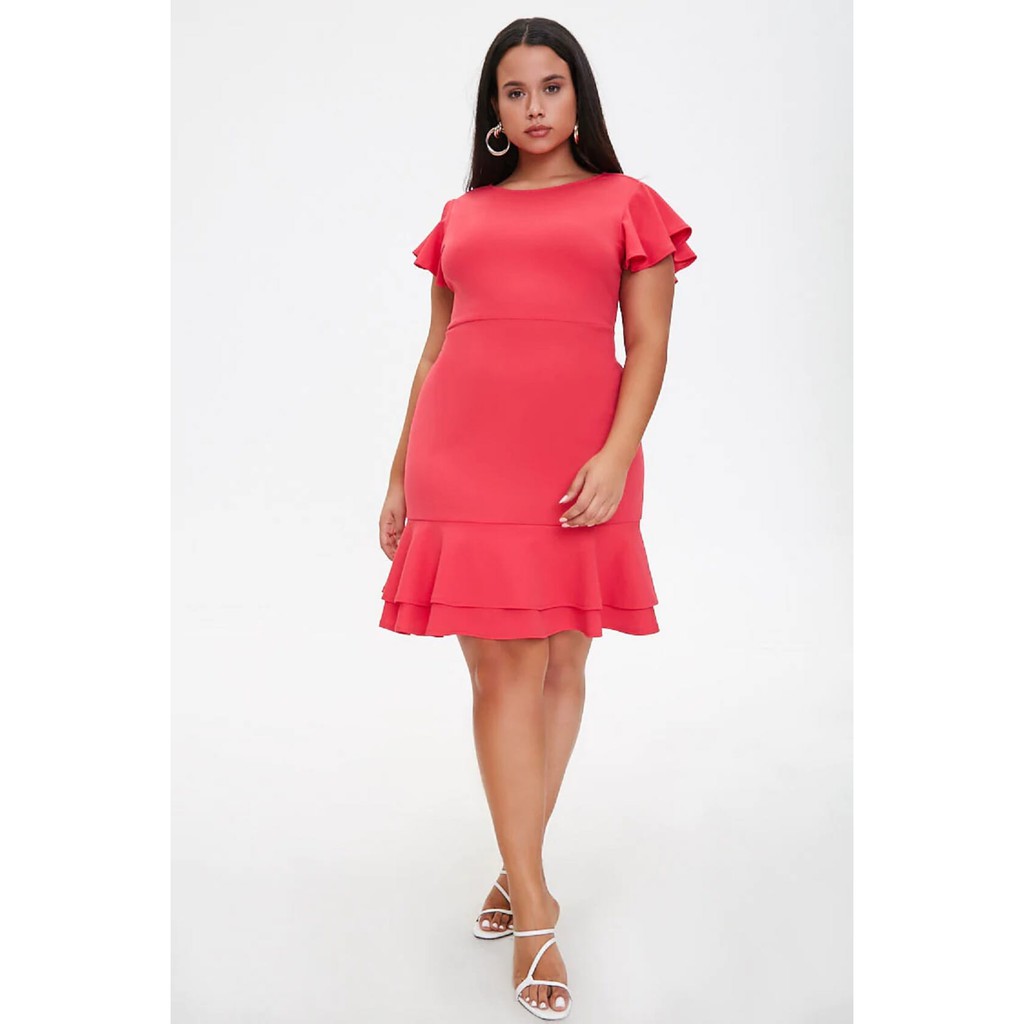 Forever 21 Plus Size Ruffle Dress Hot Pink Shopee Philippines