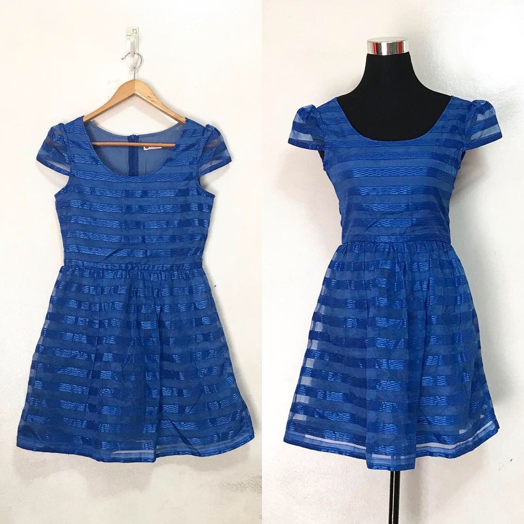 Size Small Royal Blue Mesh Cocktail Semi Formal Dress Shopee Philippines
