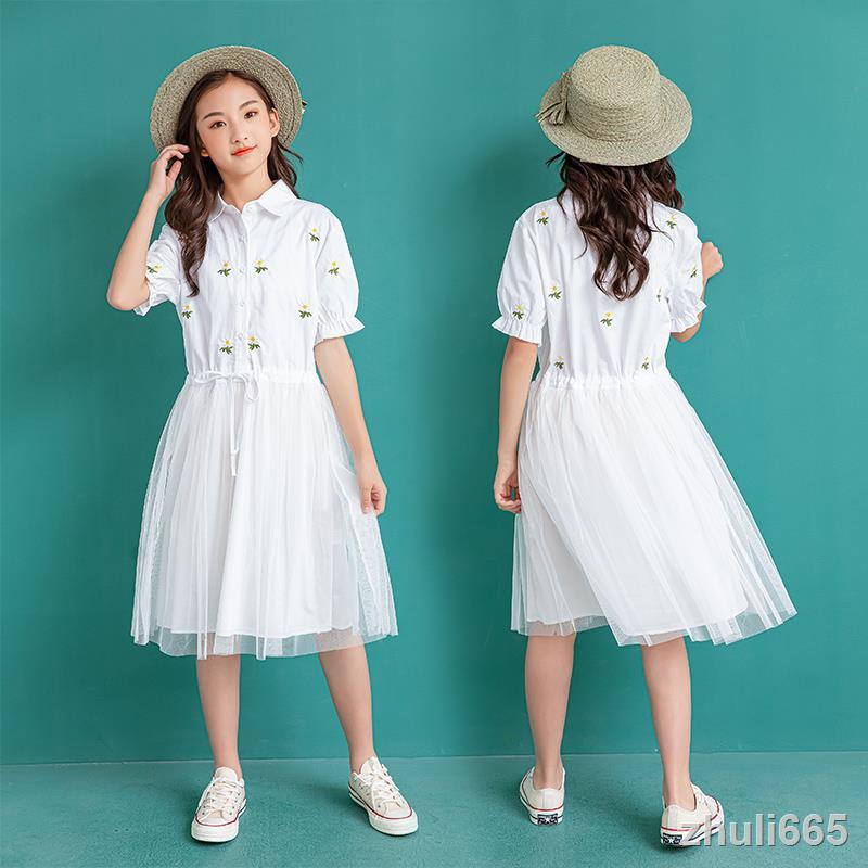 Girls Cotton Dress Student White Skirt 12 Years Old Boy Summer 202013 Fashionable Shopee Philippines