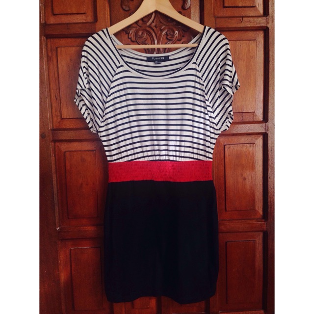 Free Shipping Forever 21 Stripes Nautical Dress Shopee Philippines