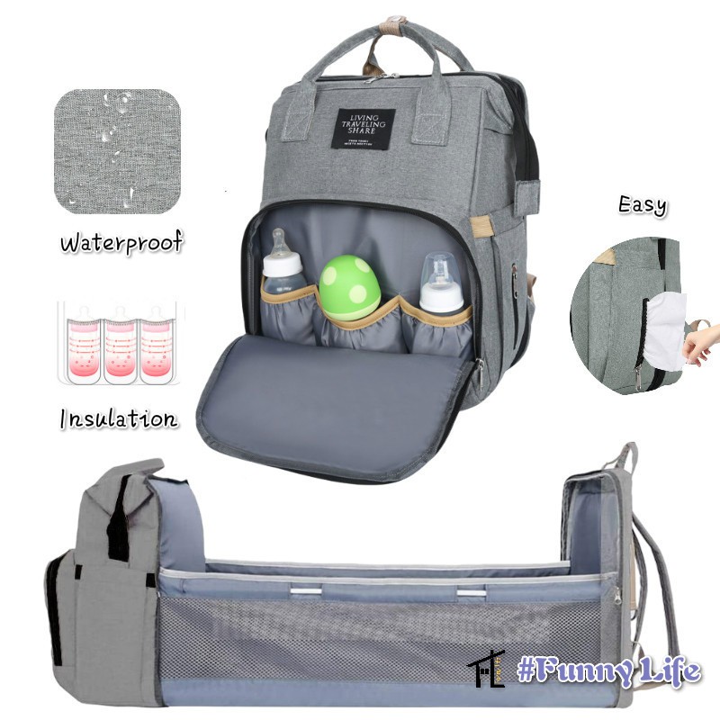 Fl 3 In 1 Portable Crib Diaper Bag Backpack Foldable Baby Bed Diaper Changing Station Multi Function Large Capacity Mommy Bag With Mattress For Newborn Baby Toddler Travel Home Shopee Philippines
