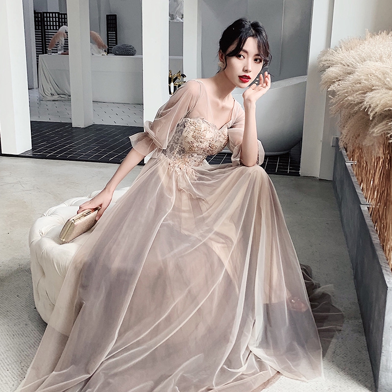 Bridesmaid S Dress Girl S Friend S Dress Sister S Head S Wedding Party Evening Dress Shopee Philippines