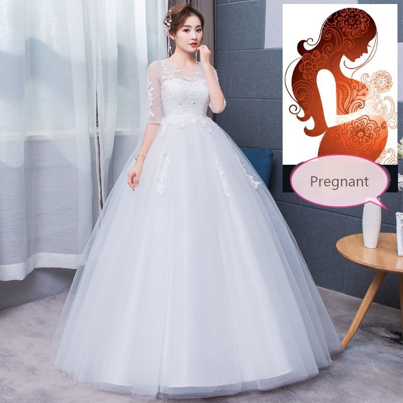 High Waist Pregnant Half Sleeve Wedding Bridal Gown Dress Shopee Philippines