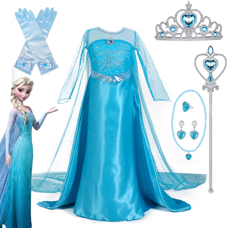 Frozen 2 Girls Princess Elsa Dress Costume Birthday Halloween Christmas Kids Fancy Party Outfit Gift Shopee Philippines