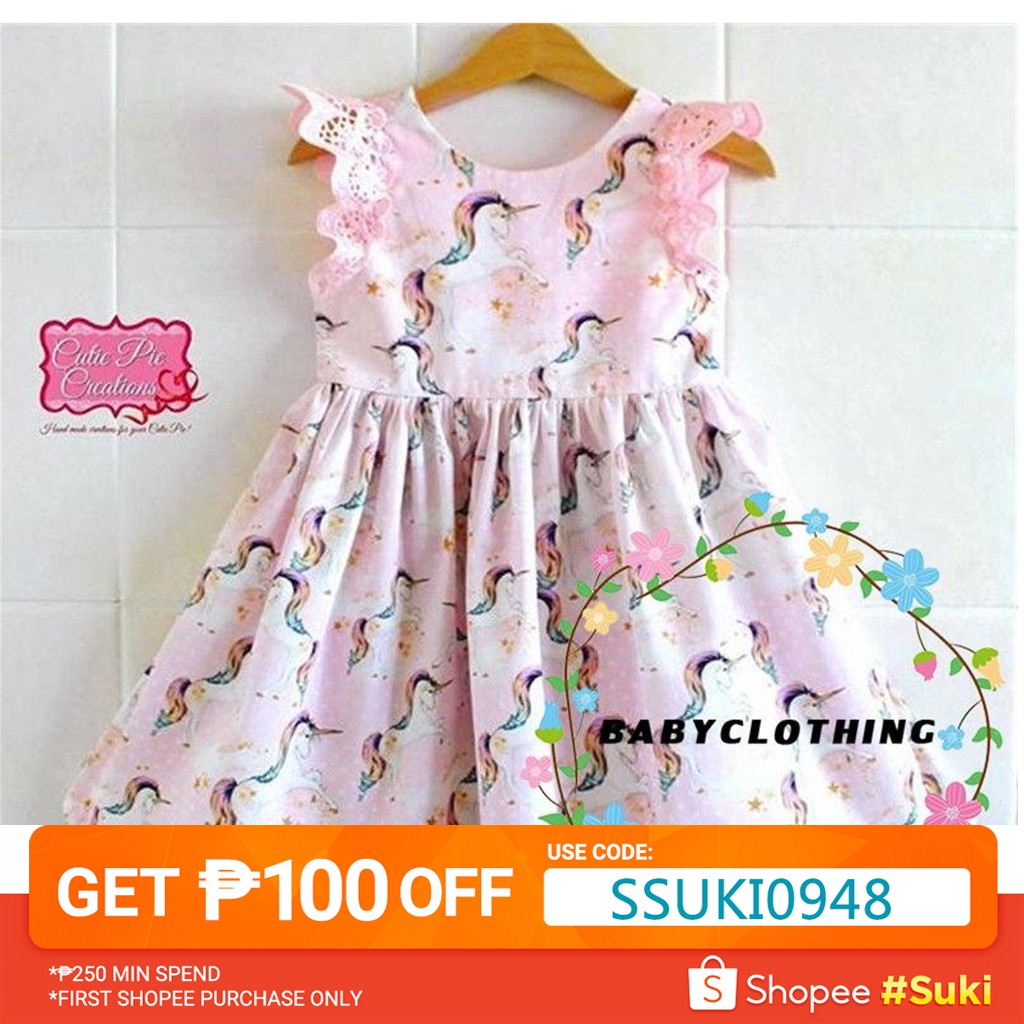 Yii Fashion Kid Baby Girls Lace Cartoon Unicorn Party Shopee Philippines