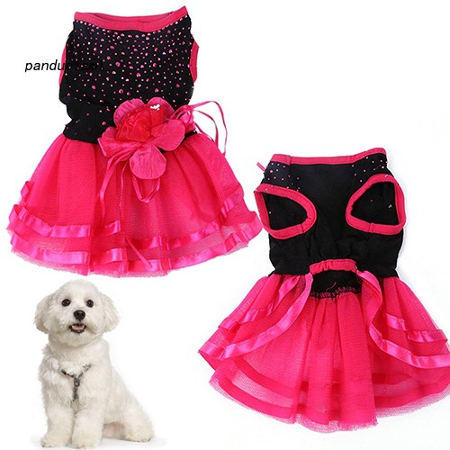 Pdl Pet Dog Rose Flower Gauze Tutu Dress Skirt Puppy Cat Princess Clothes Apparel Shopee Philippines