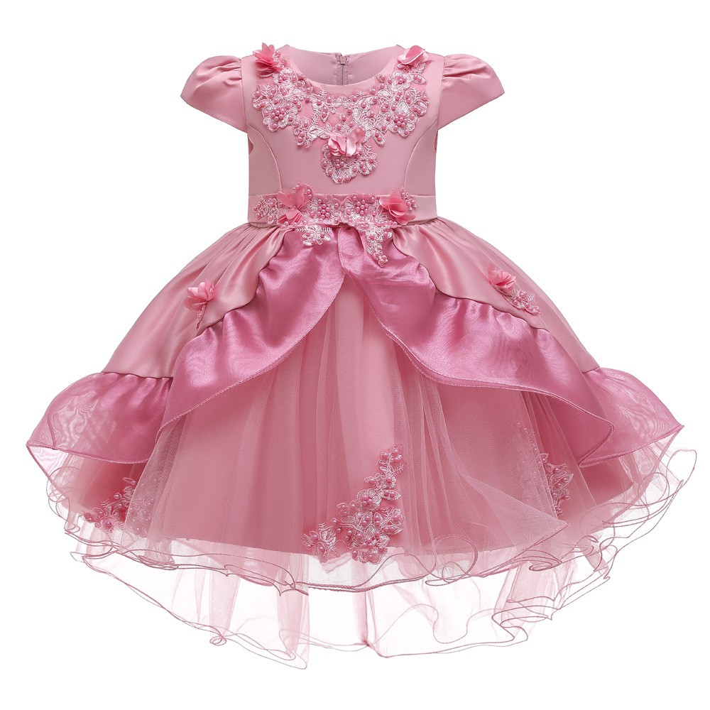 Kids Dress Floral Bow Lace Sleeveless Ball Gown Baby Princess Girls Dresses Birthday Gift Shopee Philippines