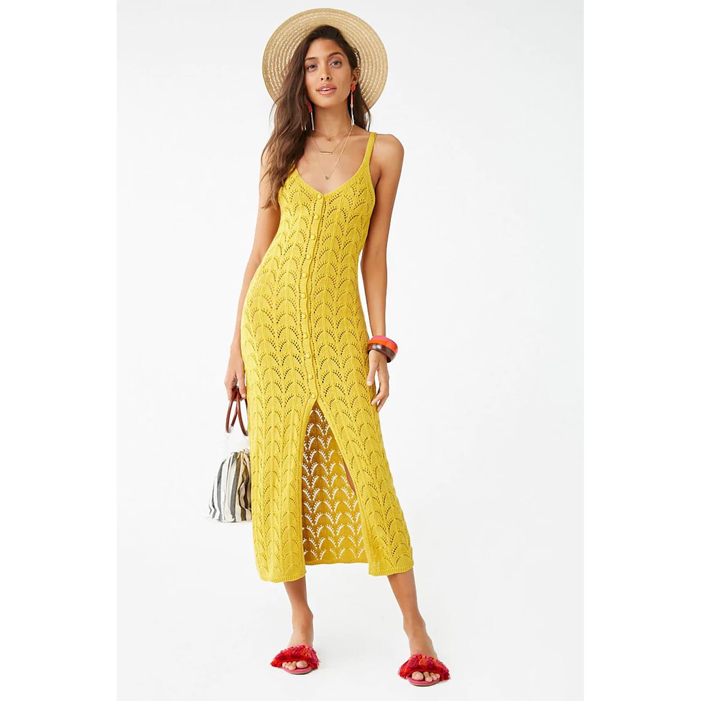 Forever 21 Women S Knit Sweater Dress Citron Shopee Philippines
