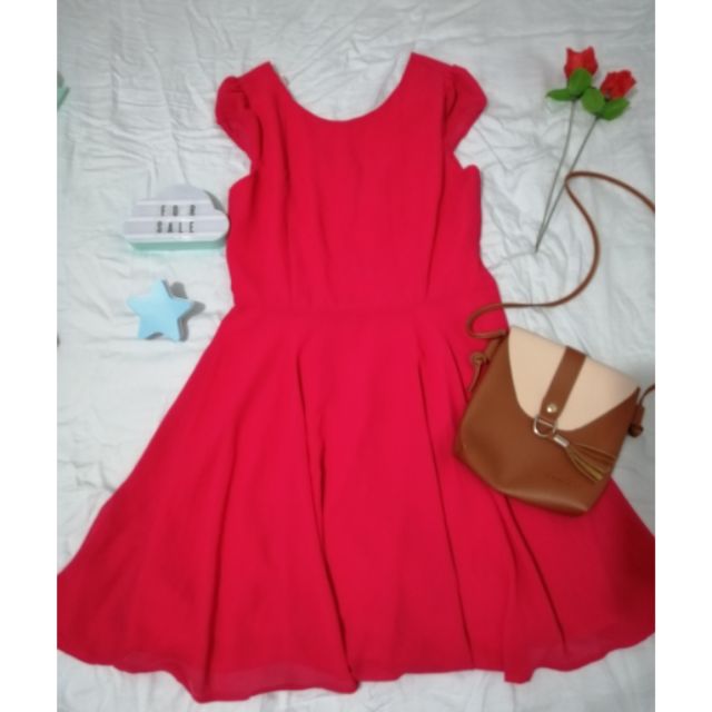 Forever 21 Red Casual Semi Formal Dress Pre Loved Small Medium Size Shopee Philippines