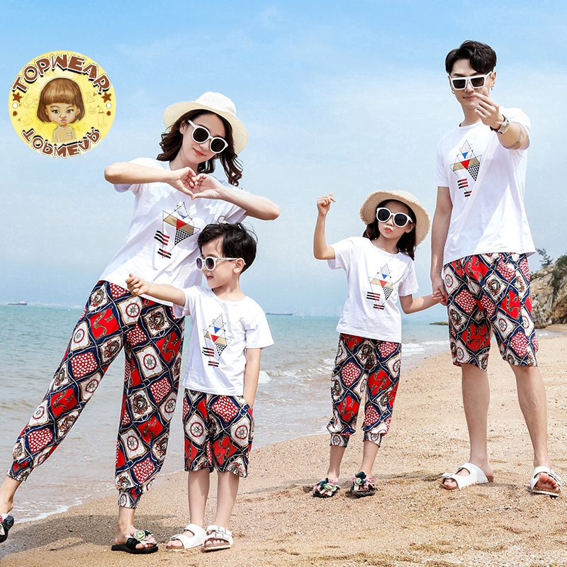 Family Clothes Set Summer New Family Dress Beach Vacation Casual Beach Pants Suit Shopee Philippines