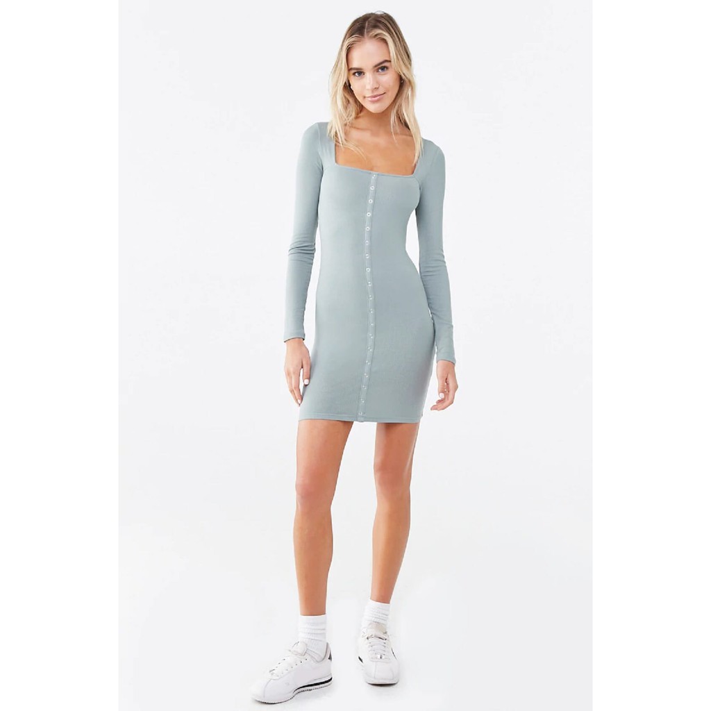 Forever 21 Women S Ribbed Bodycon Dress Seafoam Shopee Philippines