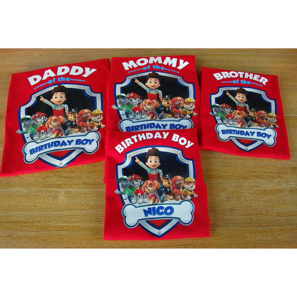 Family patrol gifts tees by fio. Paw Patrol Shirt Birthday Tshirt Sold Per Piece Rubberize Print Shopee Philippines