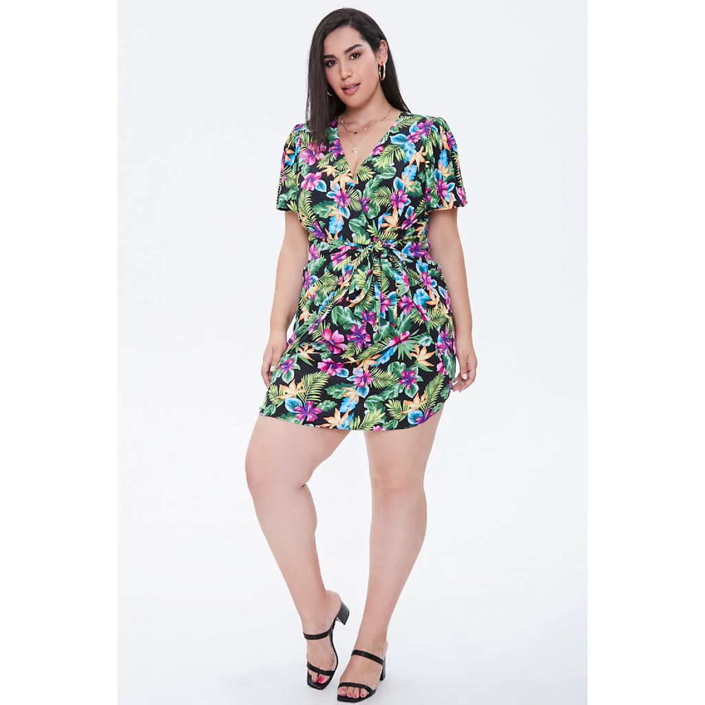 Forever 21 Plus Size Tropical Wrap Dress Shopee Philippines