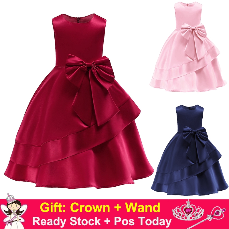 Christmas Red Dress Girls Birthday Party Xmas Kids Dress Shopee Philippines