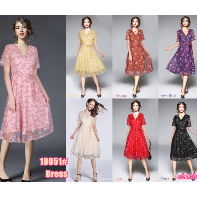 Overlap Lace Dress Formal Dress Elegant Dress Wedding Dress Shopee Philippines