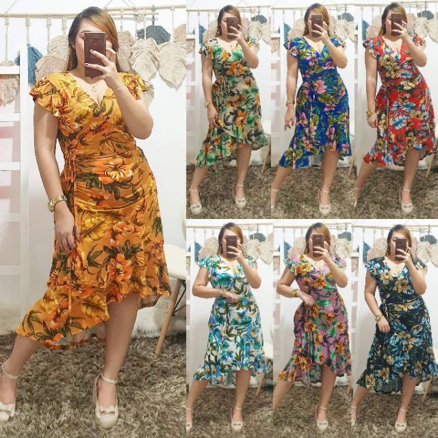 Solenn Wrap Around Dress Plus Size Fit To Xl Xxxl Shopee Philippines