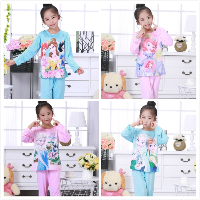 Dl Baby Girl Pajamas Terno Long Sleeved Pajama Girl Home Dress Cartoon Cute Suit Shopee Philippines