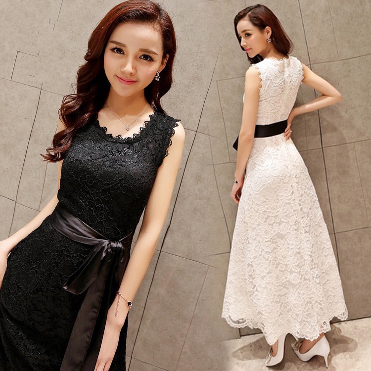 Women S Sweet Dress Cocktail Party Night Out Casual Lace Bohemian Maxi Dress Palda Shopee Philippines
