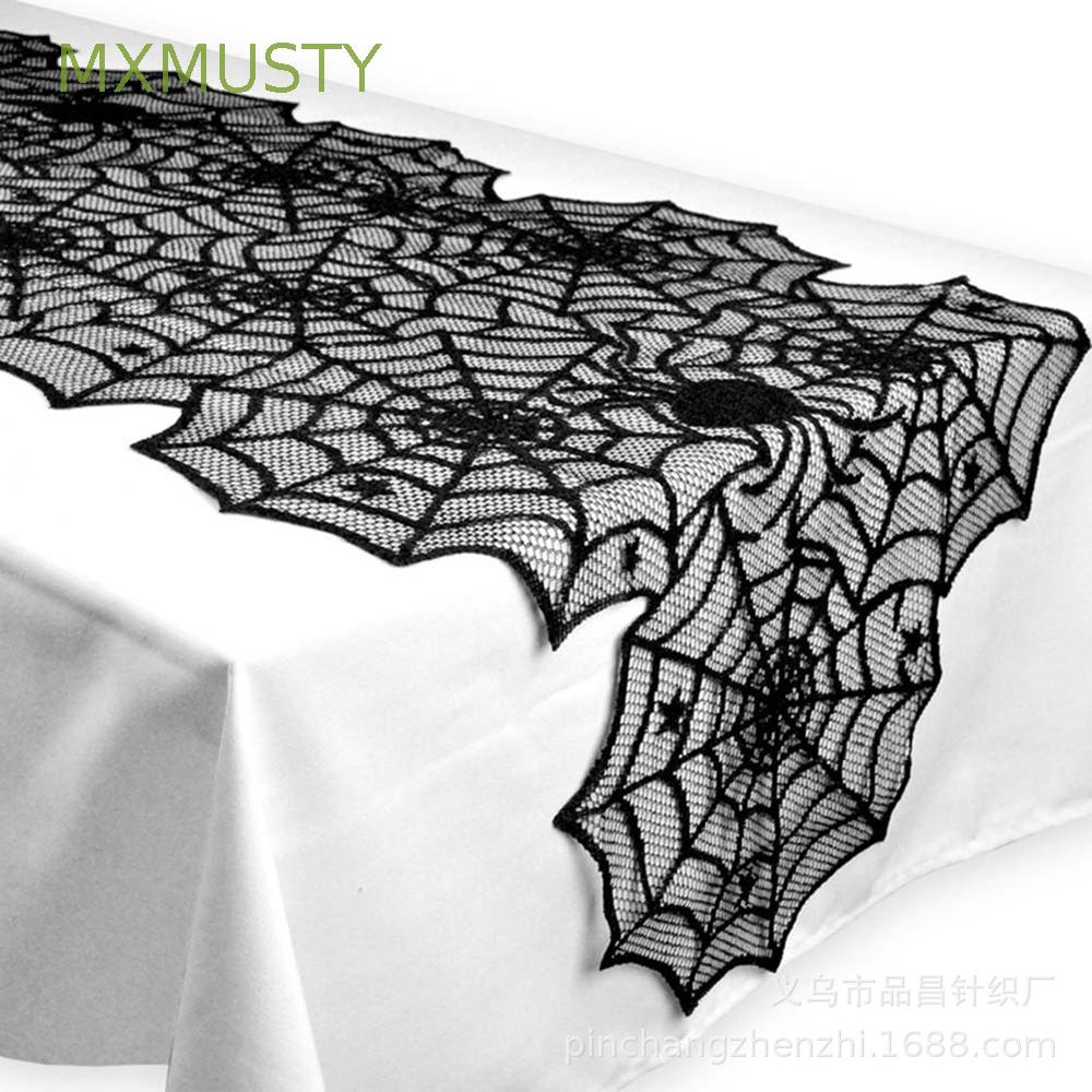 Halloween Cobweb Fireplace Scarf Lace Mantle Cover Mysterious Party Decoration Black Spiderweb Mantle Scarves Cover Lace Runner For Christmas Festive Party Supplies 18 X 96 Inch Walmart Com Walmart Com