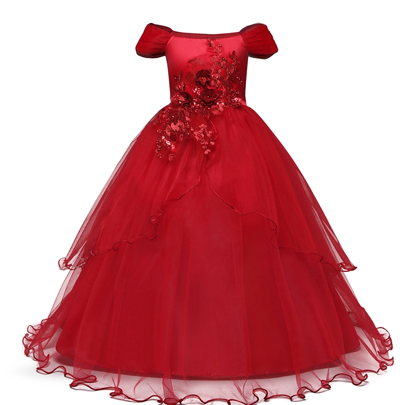 Nnjxd Kids Dresses For Girls Elegant Princess Dress Flower Wedding Gown Birthday Party Dress Shopee Philippines