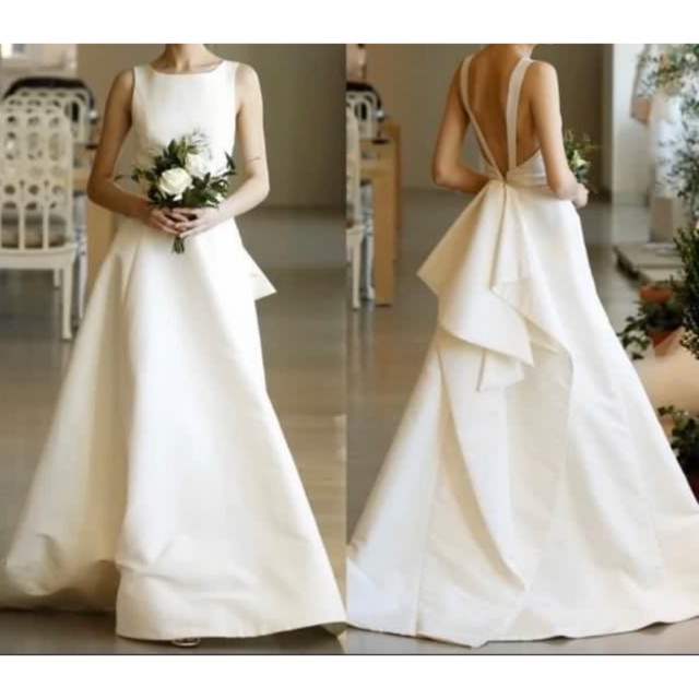 Flash Sale Minimalist Wedding Ceremony Reception Gown In Bridal Satin Shopee Philippines