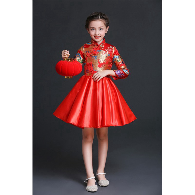 Catzon Chinese New Year Traditional Dress Girl Cheongsam Shopee Philippines