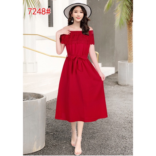 Korean Style Dress Plain Casual Formal 7248 Shopee Philippines