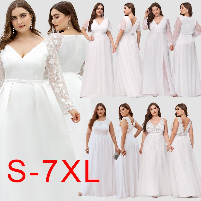 10 all white plus size party. Oversize White Dress Plus Size Lace Civil Wedding Dresses A Line Long Sleeve Lace Gown For Bride Party Maxi Skirt Casual Fairy Dress Korean Dresses 0707 Shopee Philippines
