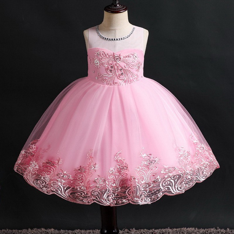 Flower Girls Wedding Dress Kids Princess Dress Baby Birthday Party Dress Toddler Girls Lace Dress Shopee Philippines