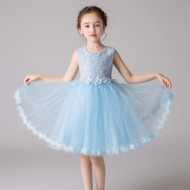 Baby Girls Short Dress Sleeveless Kids Lace Birthday Dress Children Princess Dress Wedding And Party Shopee Philippines