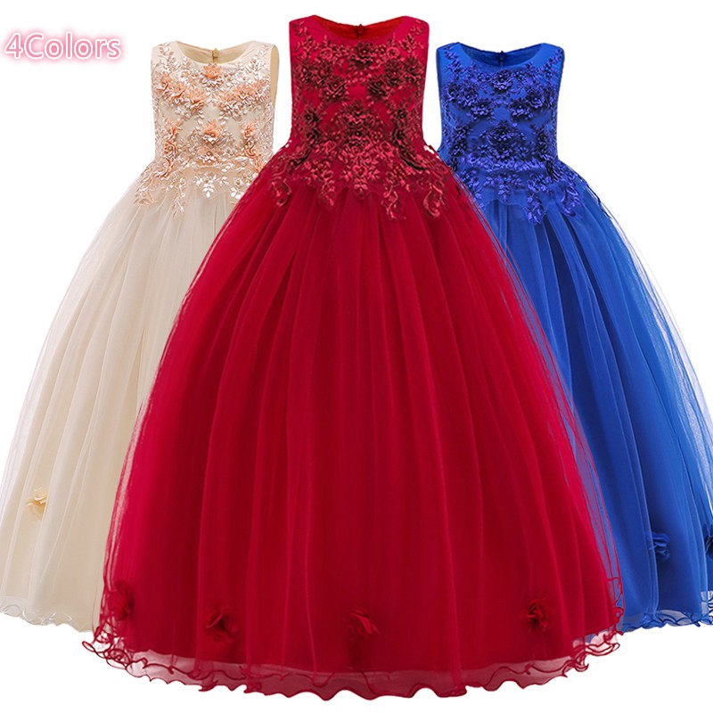 Fashion Teenager Girls Dress Birthday Party Dress Kids Wedding Ball Gown Princess Bridesmaid Dresses Shopee Philippines