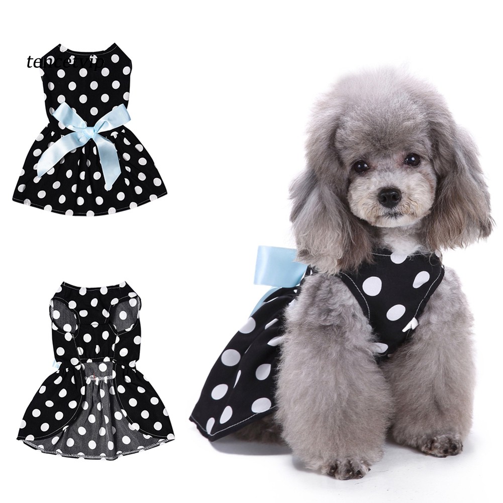Vip Cute Polka Dot Bowknot Sleeveless Puppy Tiny Dog Dress Pet Clothes Apparel Coat Shopee Philippines