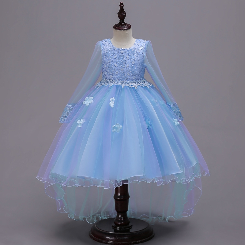 Chirlden Long Gown Dress Princess Lace Dress For The Kids Wedding Birthday Party Dress Host Clothe Shopee Philippines