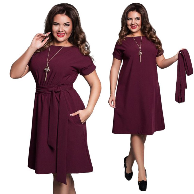 Cocoepps Plus Size Solid Lady Fashion Office Maxi Dress 6xl Shopee Philippines