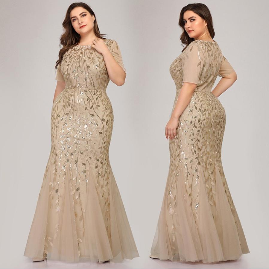 Plus Size Long Mermaid Sequin Evening Dinner Formal Gown Party Large Size Fashion Maxi Dresses Shopee Philippines