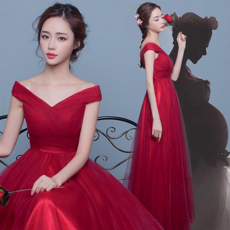 Bridesmaid Long Dress Red Cocktail Long Gown For Wedding Shopee Philippines