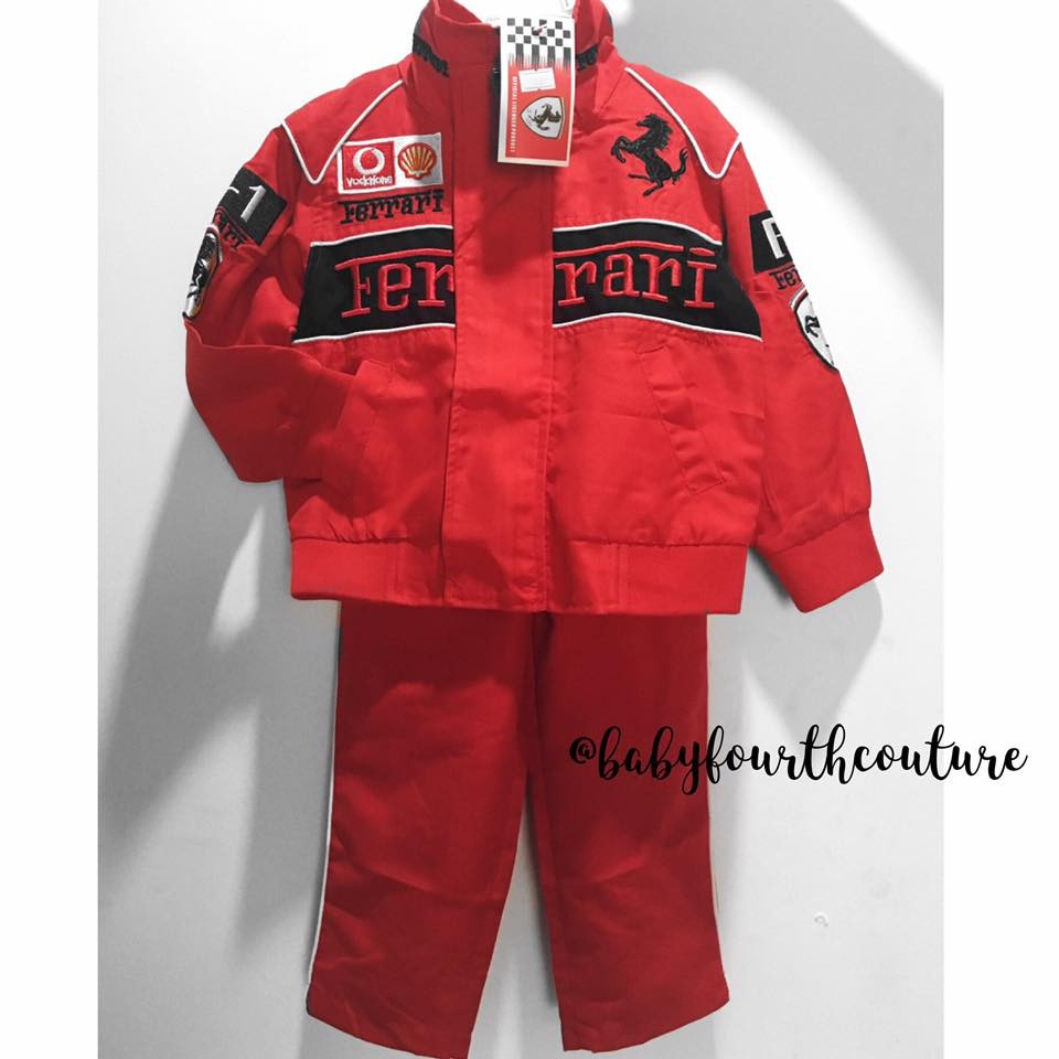 Cod Boys Kids Red Formula 1 Racing Driver Overalls Costume
