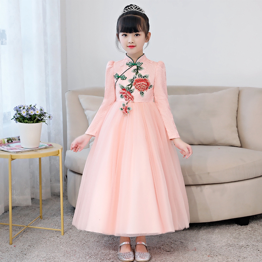 Girls Dress Autumn And Winter Long Children Wedding Dress Flower Kids Shopee Philippines