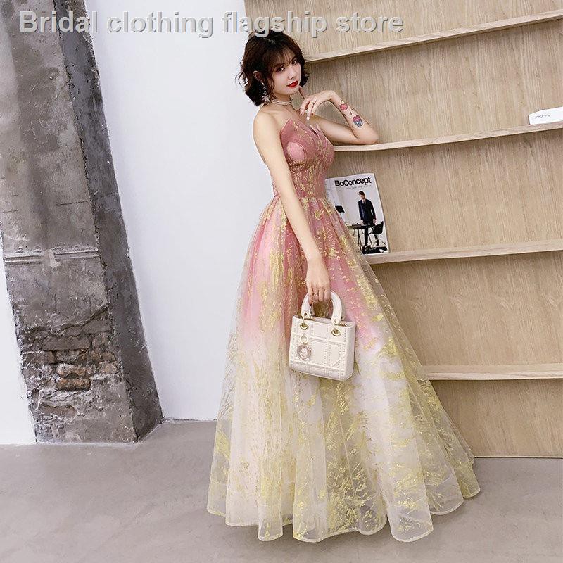 Small Evening Dress Female Long 2020 Noble Aristocratic Elegant 18th Birthday Party Than Adult Shopee Philippines