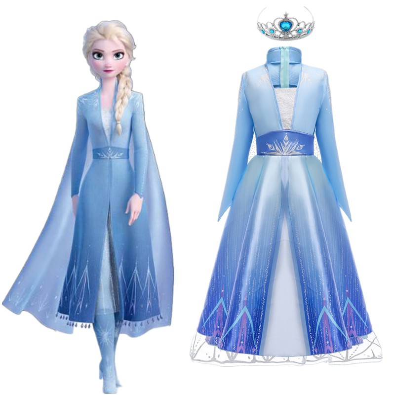 12 12 Birthday Sale Girl Frozen 2 Elsa Dress Snow Queen Princess Cosplay Kids Anna Costume Children Halloween Party Shopee Philippines