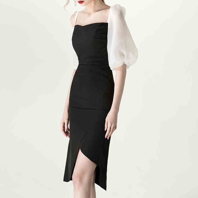 Black Tuxedo Dress Hepburn Party Usually Wear Birthday Party Short Skinny Woman Shopee Philippines