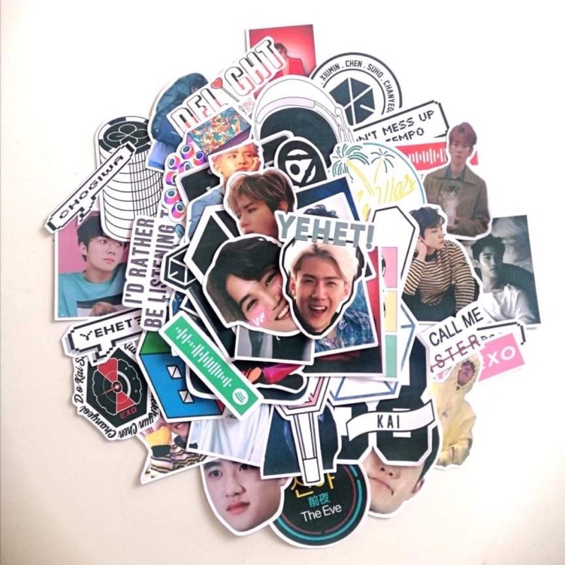 50 pcs exo l kpop stickers water resistant laptop luggage stickers cute exo stickers shopee philippines