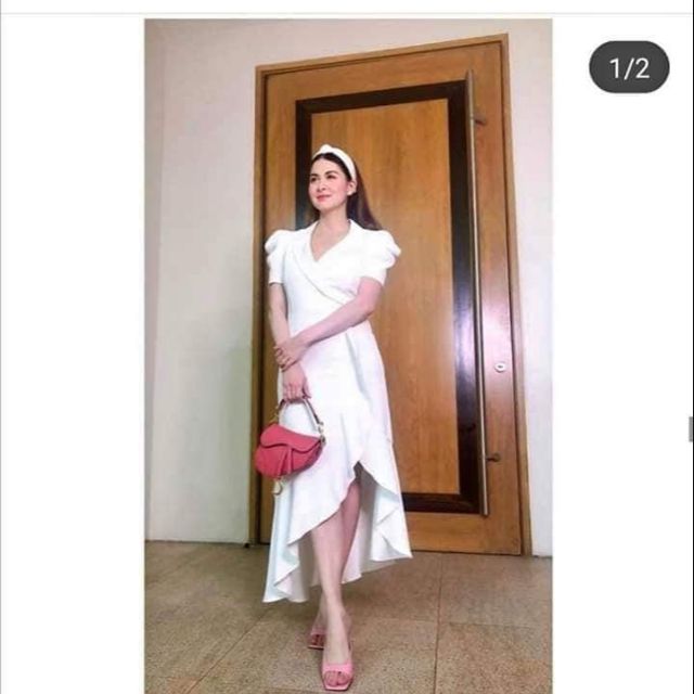 Marian Inspired Nursing White Dress For Civil Wedding Shopee Philippines