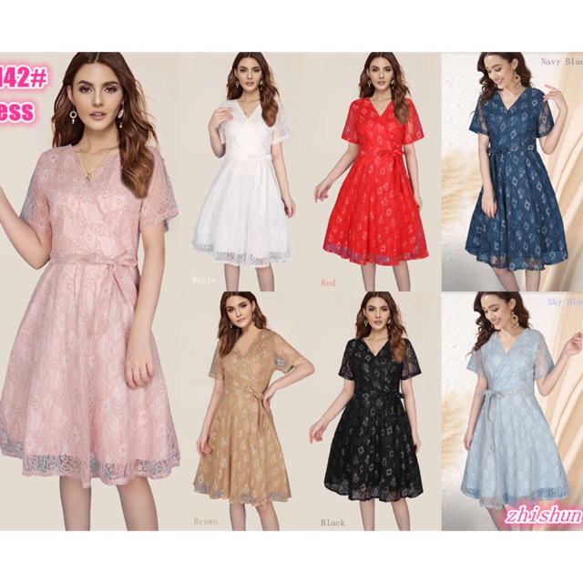 Korean Fashion Overlap Dress Casual Dress Elegant Dress Formal Dress Wedding Dress Shopee Philippines