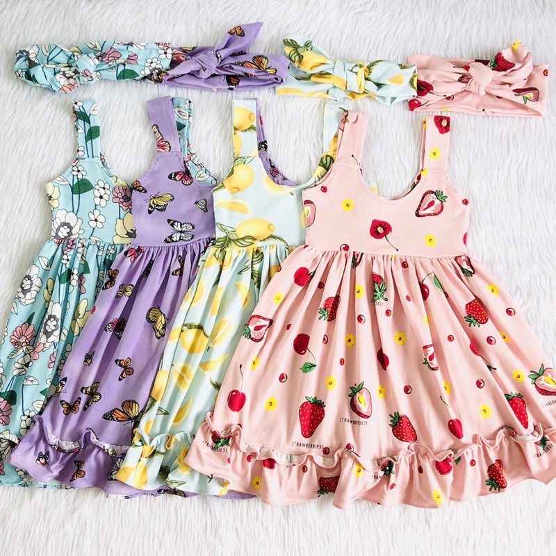 Baby And Kids Girls Summer Maxi Dress With Free Matching Turban For Ootd Shopee Philippines