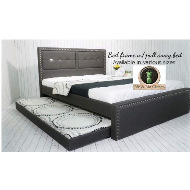 Elegant Bed Frame With Pull Out Bed Shopee Philippines